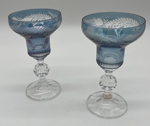 Blue crystal wine glasses - 2,